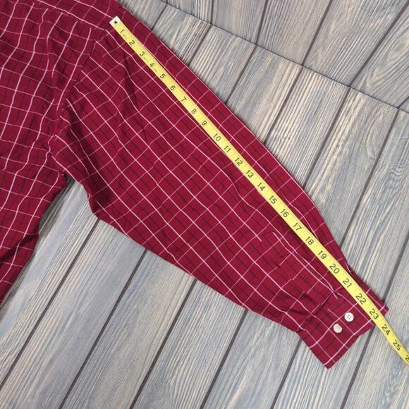 IU Indiana Hoosiers Casual Business Button Front Shirt Men Sz 2XL Red Plaid - Picture 7 of 8